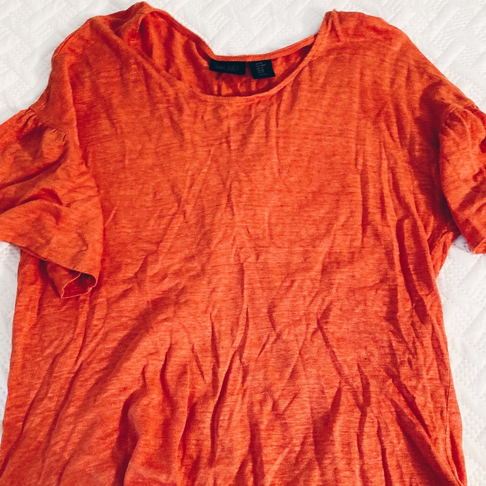 RACHEL Rachel Roy Linen Flutter Sleeve Top Orange Women’s Size Medium